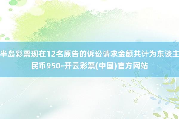 半岛彩票现在12名原告的诉讼请求金额共计为东谈主民币950-开云彩票(中国)官方网站