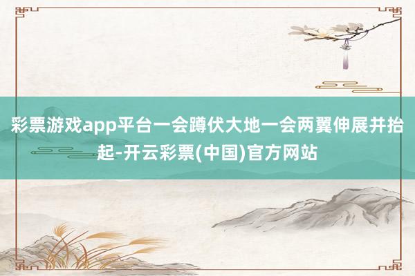 彩票游戏app平台一会蹲伏大地一会两翼伸展并抬起-开云彩票(中国)官方网站