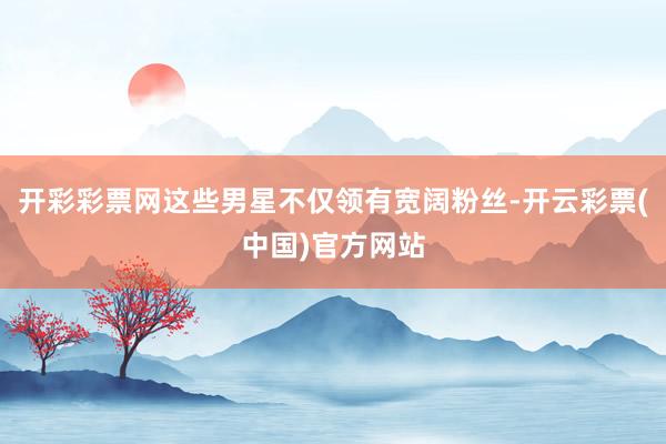 开彩彩票网这些男星不仅领有宽阔粉丝-开云彩票(中国)官方网站