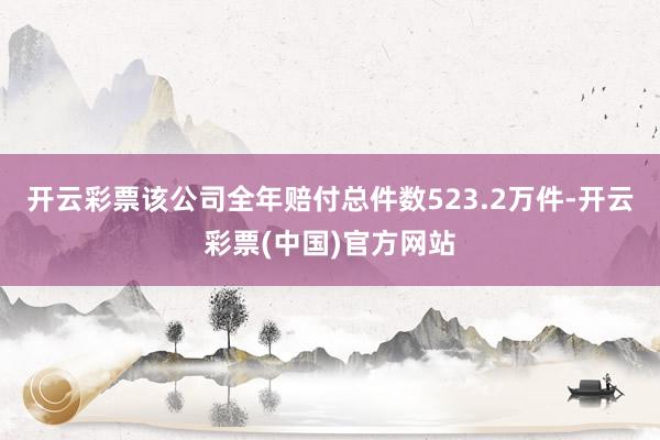 开云彩票该公司全年赔付总件数523.2万件-开云彩票(中国)官方网站