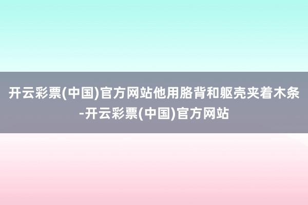 开云彩票(中国)官方网站他用胳背和躯壳夹着木条-开云彩票(中国)官方网站