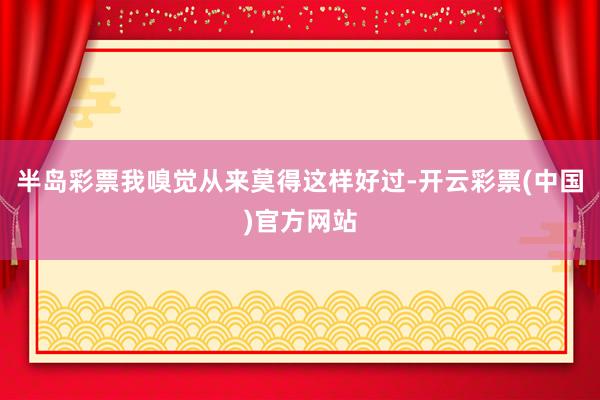 半岛彩票我嗅觉从来莫得这样好过-开云彩票(中国)官方网站