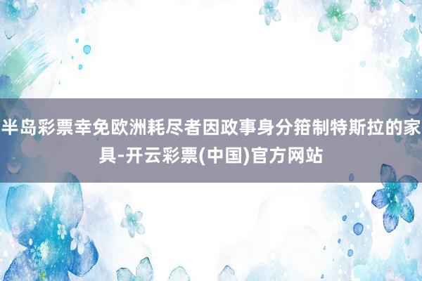 半岛彩票幸免欧洲耗尽者因政事身分箝制特斯拉的家具-开云彩票(中国)官方网站