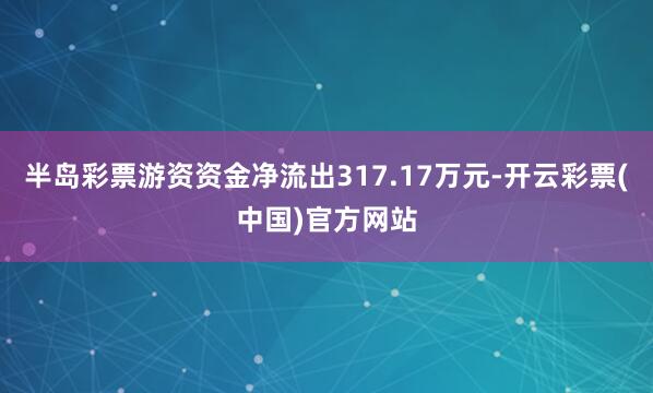 半岛彩票游资资金净流出317.17万元-开云彩票(中国)官方网站