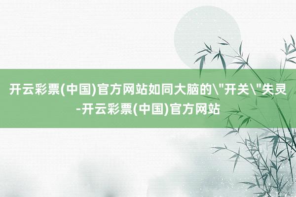 开云彩票(中国)官方网站如同大脑的