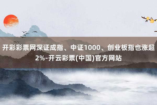 开彩彩票网深证成指、中证1000、创业板指也涨超2%-开云彩票(中国)官方网站